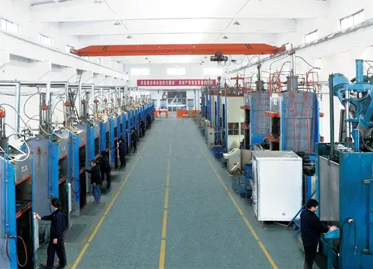 Rows of curing presses at Yongyi Rubber shown in its 2019 company presentation